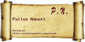 Pallos Nanett névjegykártya